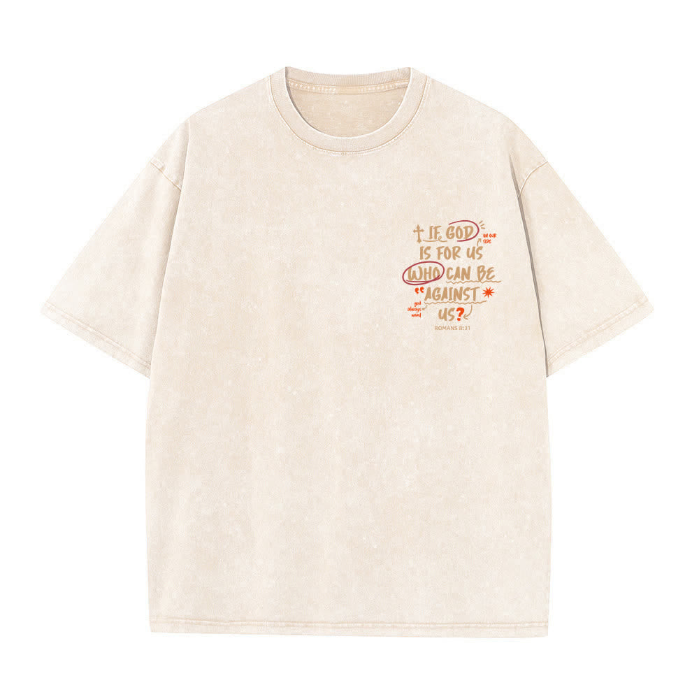 Christianartworkshop Camiseta lavada de corte recto Si Dios está con nosotros - image 2
