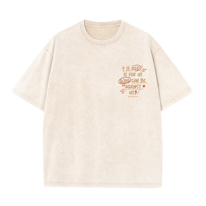 Christianartworkshop Camiseta lavada de corte recto Si Dios está con nosotros - image 2