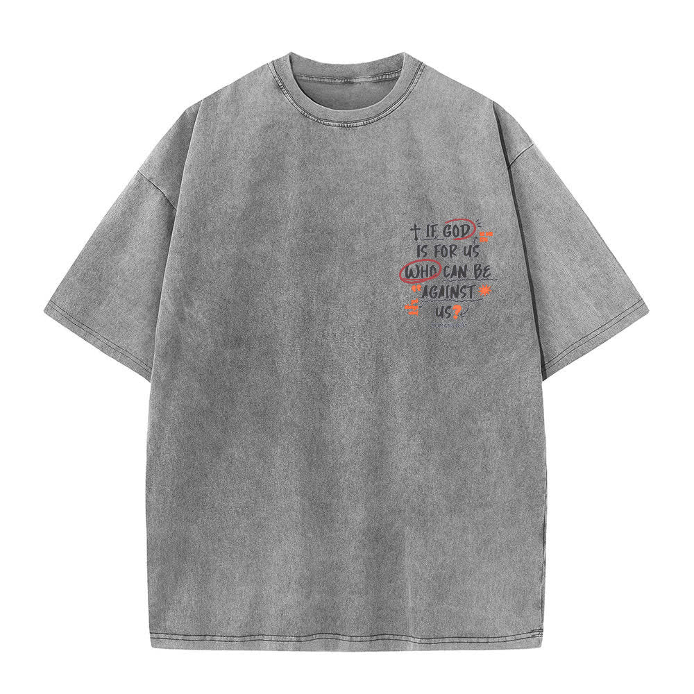 Christianartworkshop Camiseta lavada de corte recto Si Dios está con nosotros - image 14