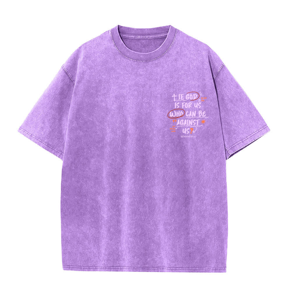 Christianartworkshop Camiseta lavada de corte recto Si Dios está con nosotros - image 23
