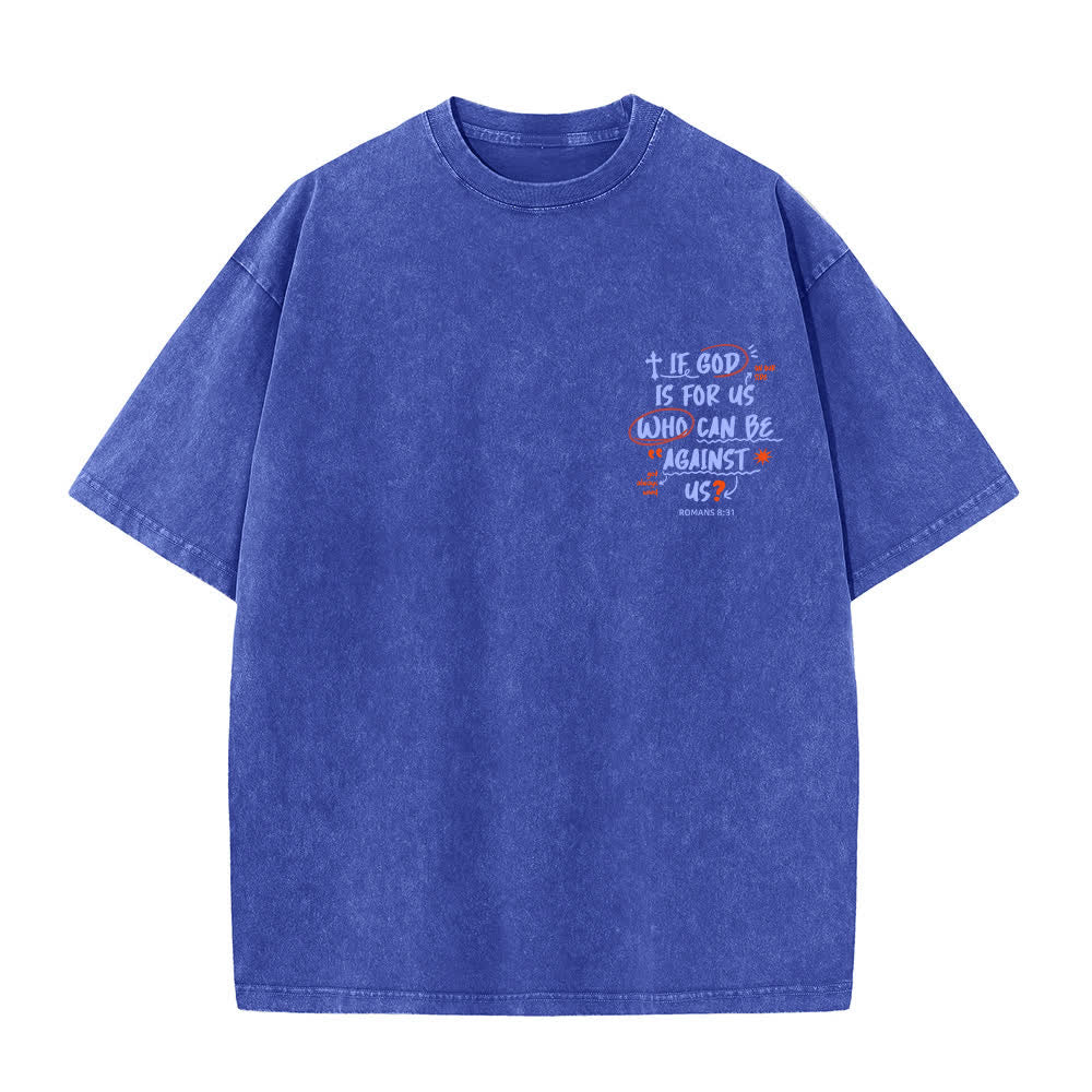 Christianartworkshop Camiseta lavada de corte recto Si Dios está con nosotros - image 20