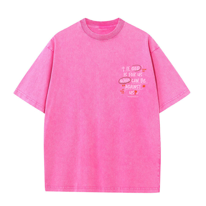 Christianartworkshop Camiseta lavada de corte recto Si Dios está con nosotros - image 26