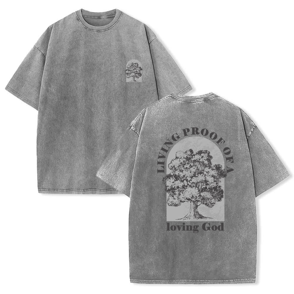 Christianartworkshop Camiseta extragrande lavada con estampado de árbol de Living Proof - Gris - 4XL - image 9