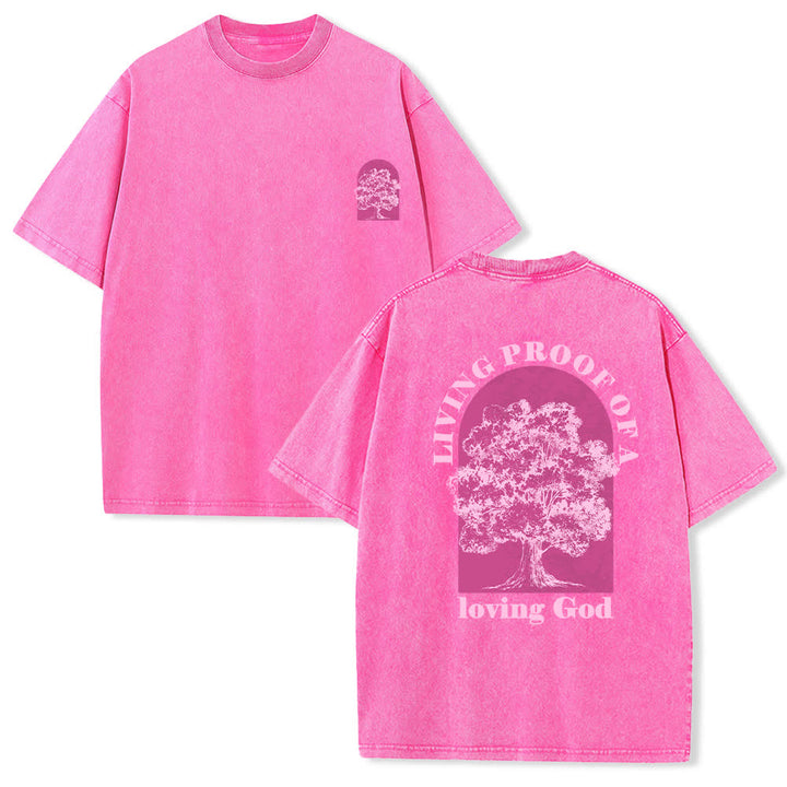 Christianartworkshop Camiseta extragrande lavada con estampado de árbol de Living Proof - Rosa - 4XL - image 24