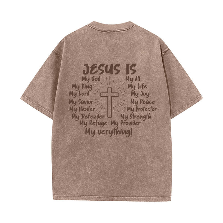 Christianartworkshop Camiseta extragrande lavada con estampado de la cruz en la espalda de Jesús - image 10