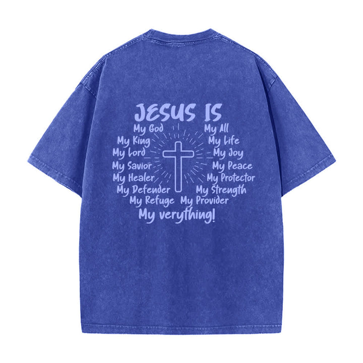 Christianartworkshop Camiseta extragrande lavada con estampado de la cruz en la espalda de Jesús - image 19