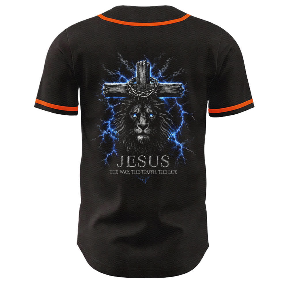 Camiseta de béisbol negra con el rayo de Jesús de Christianartworkshop - image 7