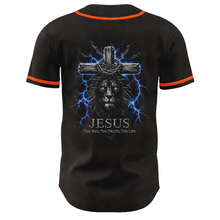 Camiseta de béisbol negra con el rayo de Jesús de Christianartworkshop - image 7