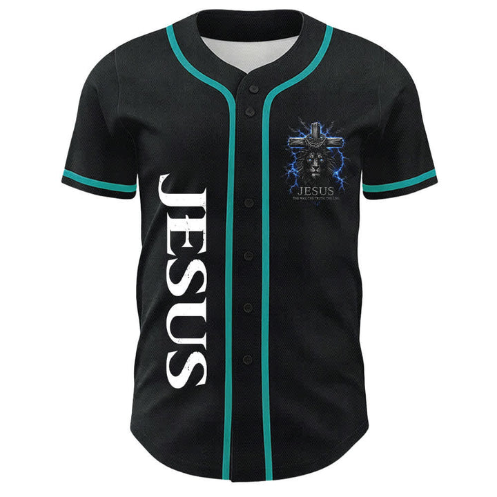 Camiseta de béisbol negra con el rayo de Jesús de Christianartworkshop - image 20