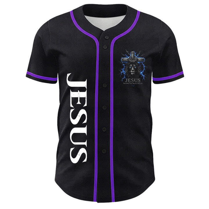 Camiseta de béisbol negra con el rayo de Jesús de Christianartworkshop - image 23