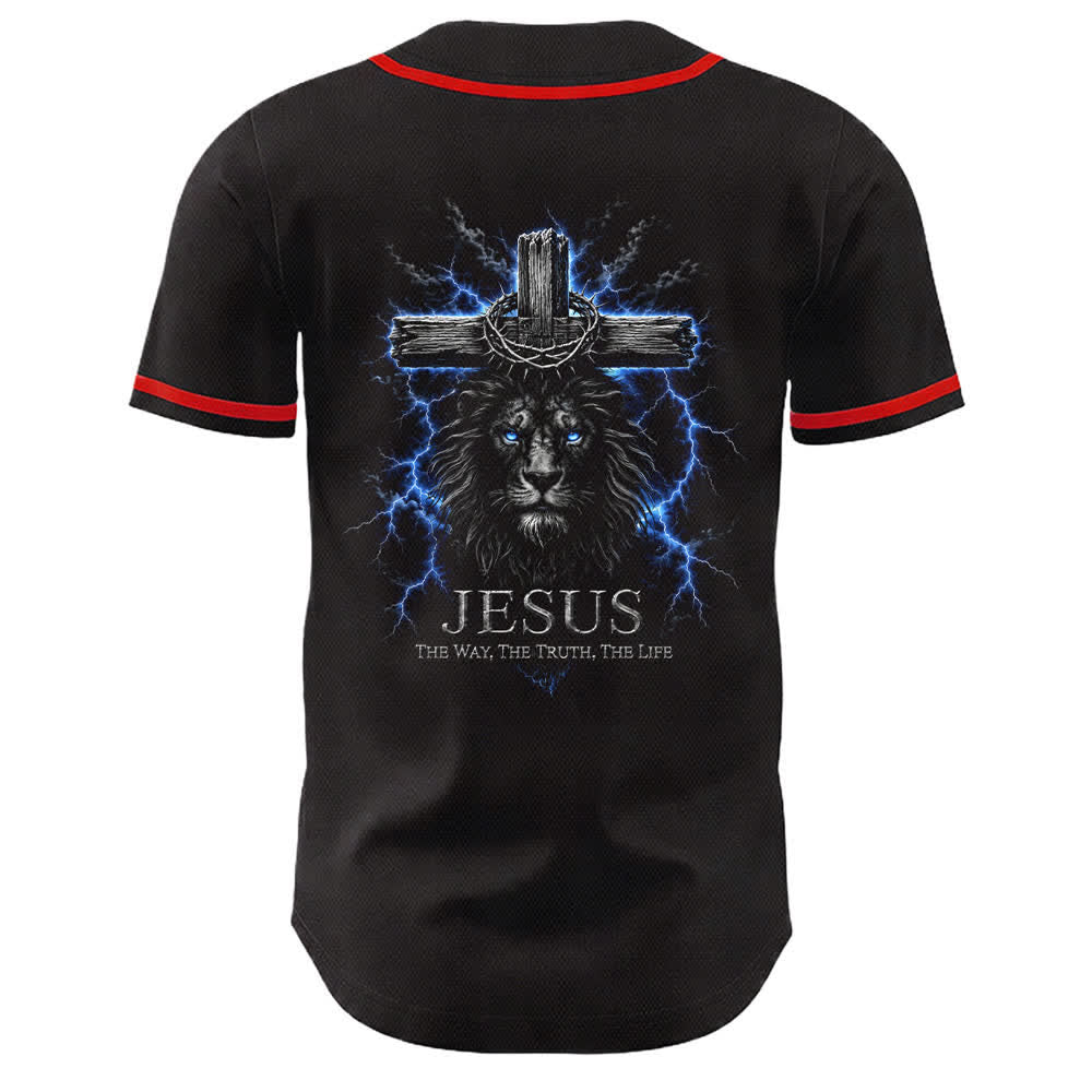 Camiseta de béisbol negra con el rayo de Jesús de Christianartworkshop - image 10