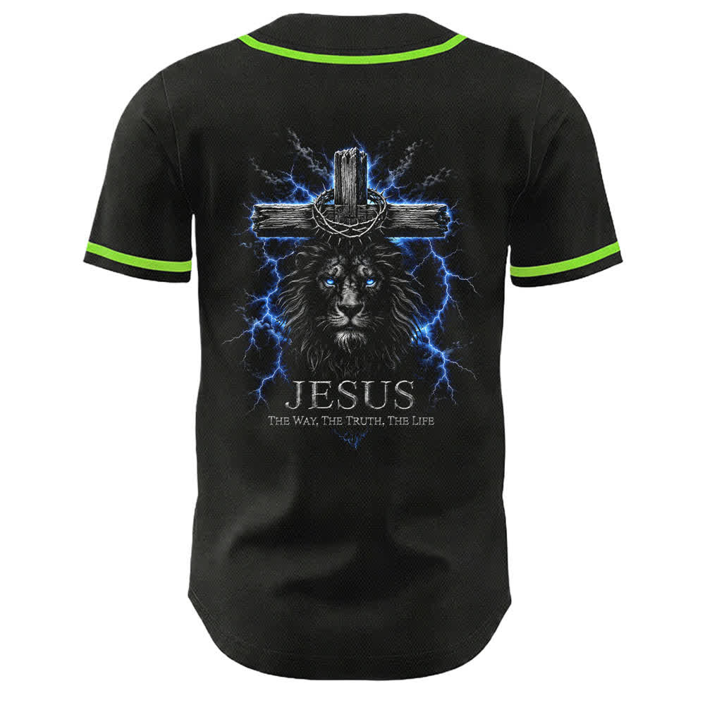Camiseta de béisbol negra con el rayo de Jesús de Christianartworkshop - image 25