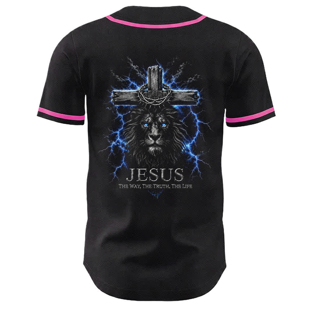 Camiseta de béisbol negra con el rayo de Jesús de Christianartworkshop - image 13