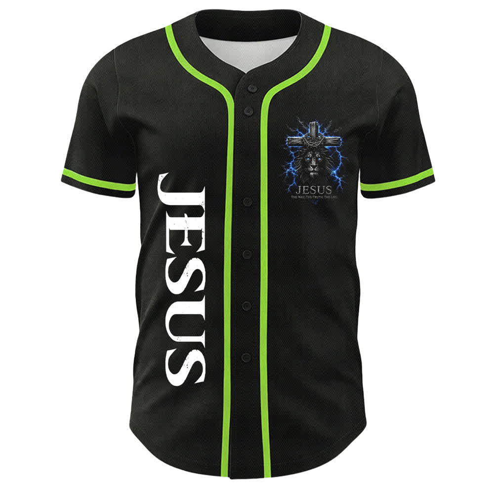 Camiseta de béisbol negra con el rayo de Jesús de Christianartworkshop - image 26
