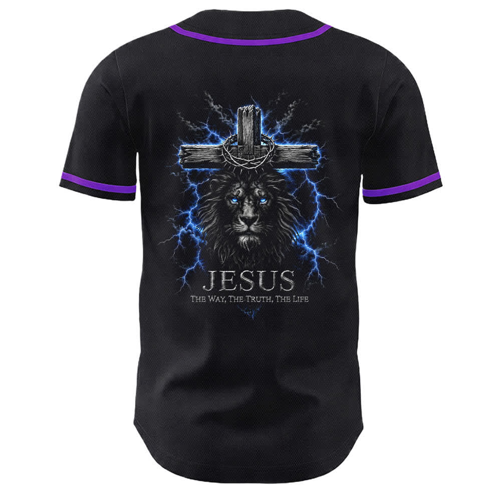 Camiseta de béisbol negra con el rayo de Jesús de Christianartworkshop - image 22