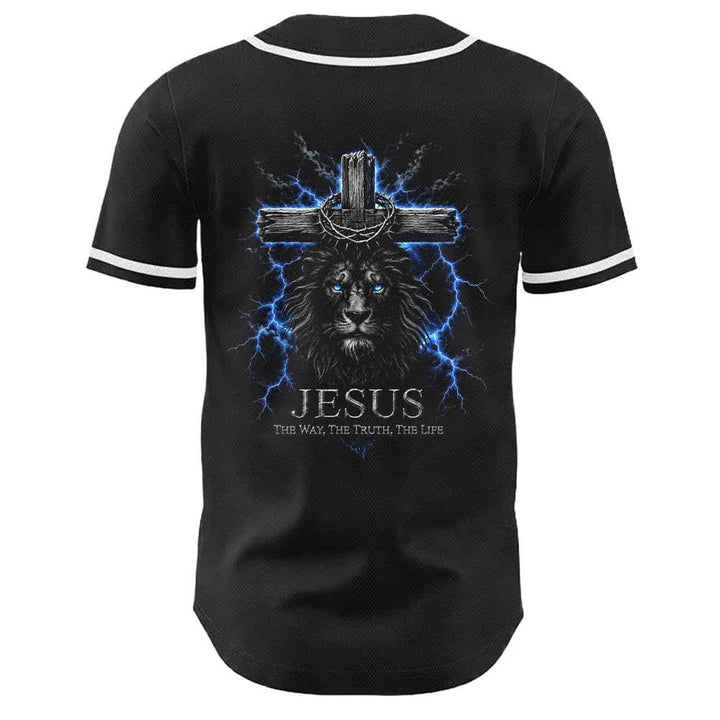 Camiseta de béisbol negra con el rayo de Jesús de Christianartworkshop - image 16