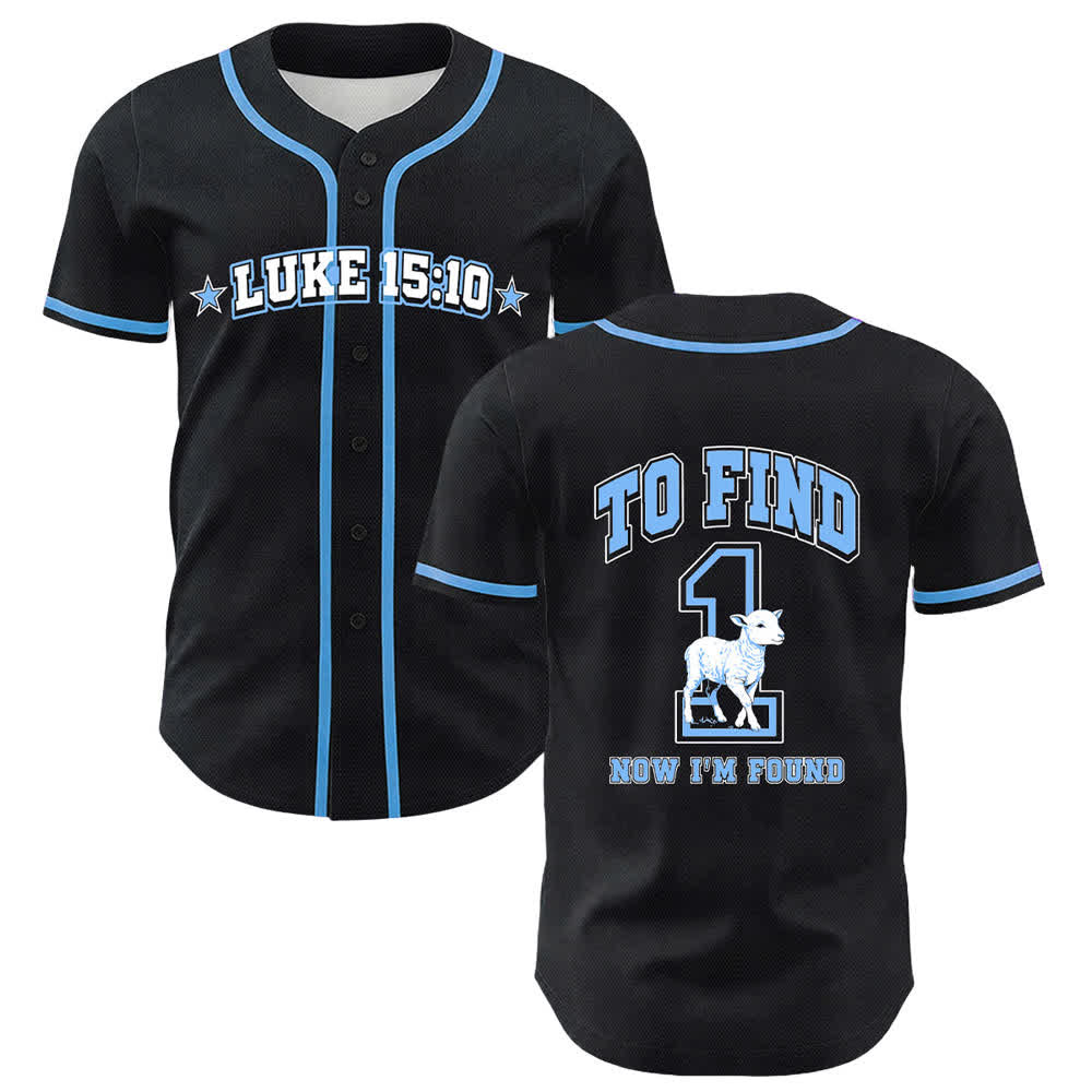 Christianartworkshop Lucas 15:10 Se encontró una camiseta de béisbol de malla de oveja - Azul cielo - 5XL - image 0