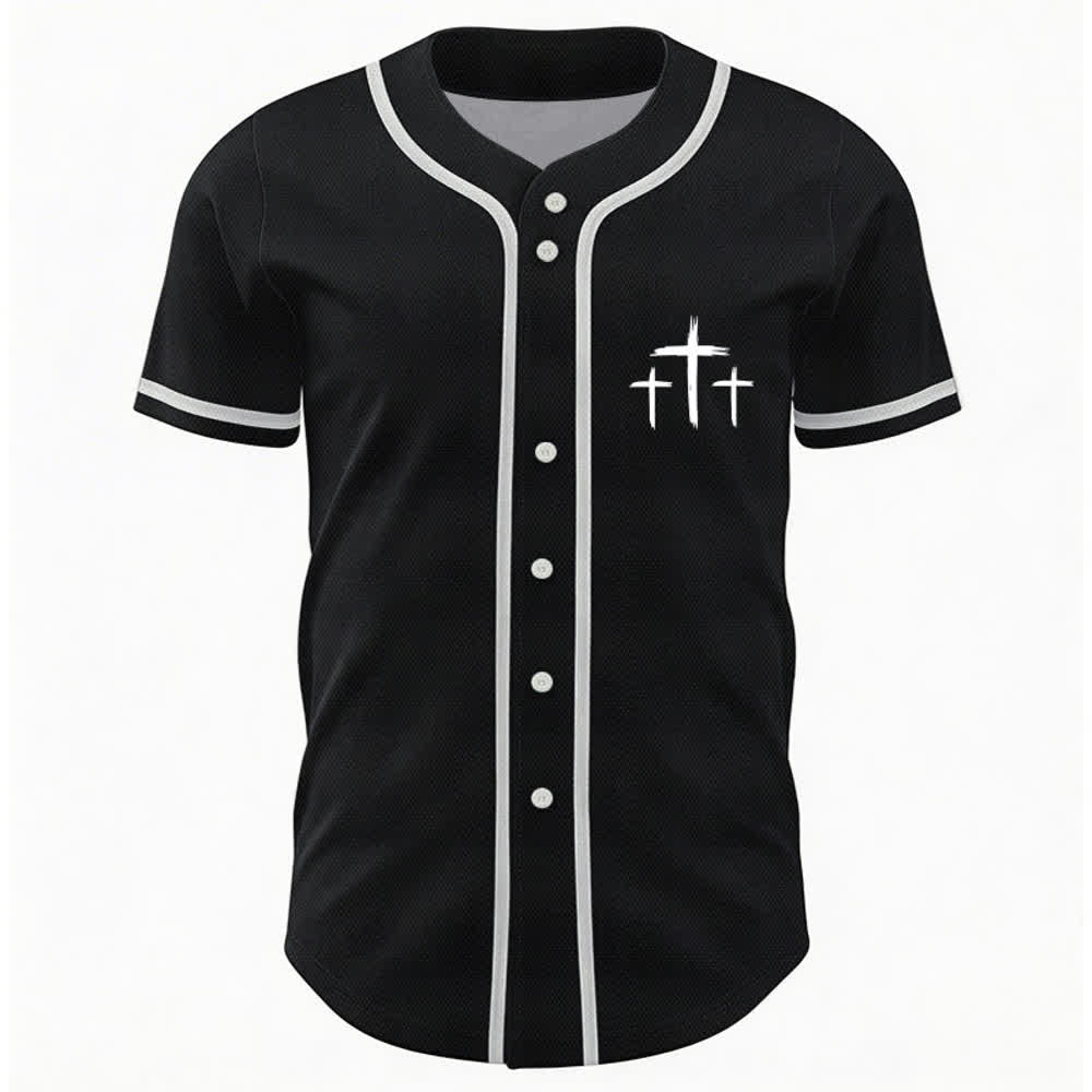 Camiseta de béisbol con ribete de contraste "Fe sobre el miedo" de Christianartworkshop - image 9