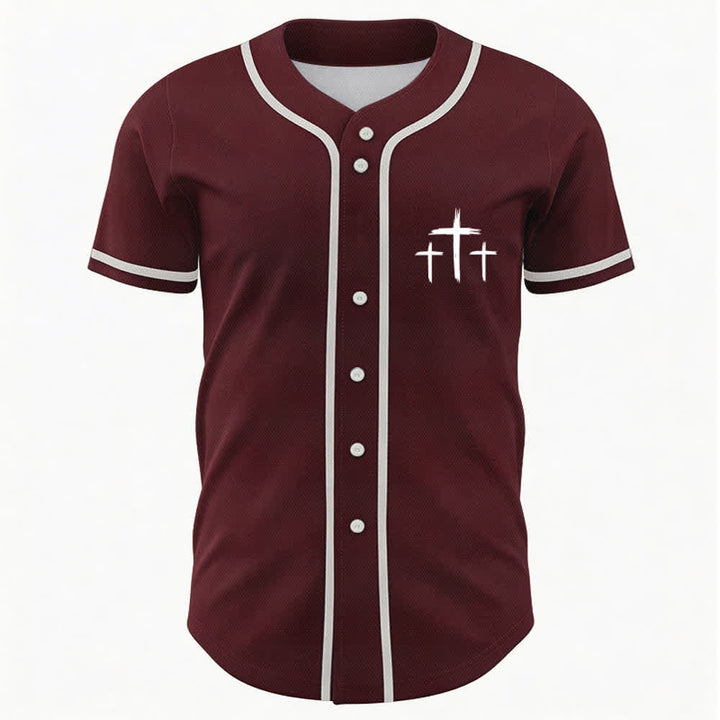 Camiseta de béisbol con ribete de contraste "Fe sobre el miedo" de Christianartworkshop - image 23