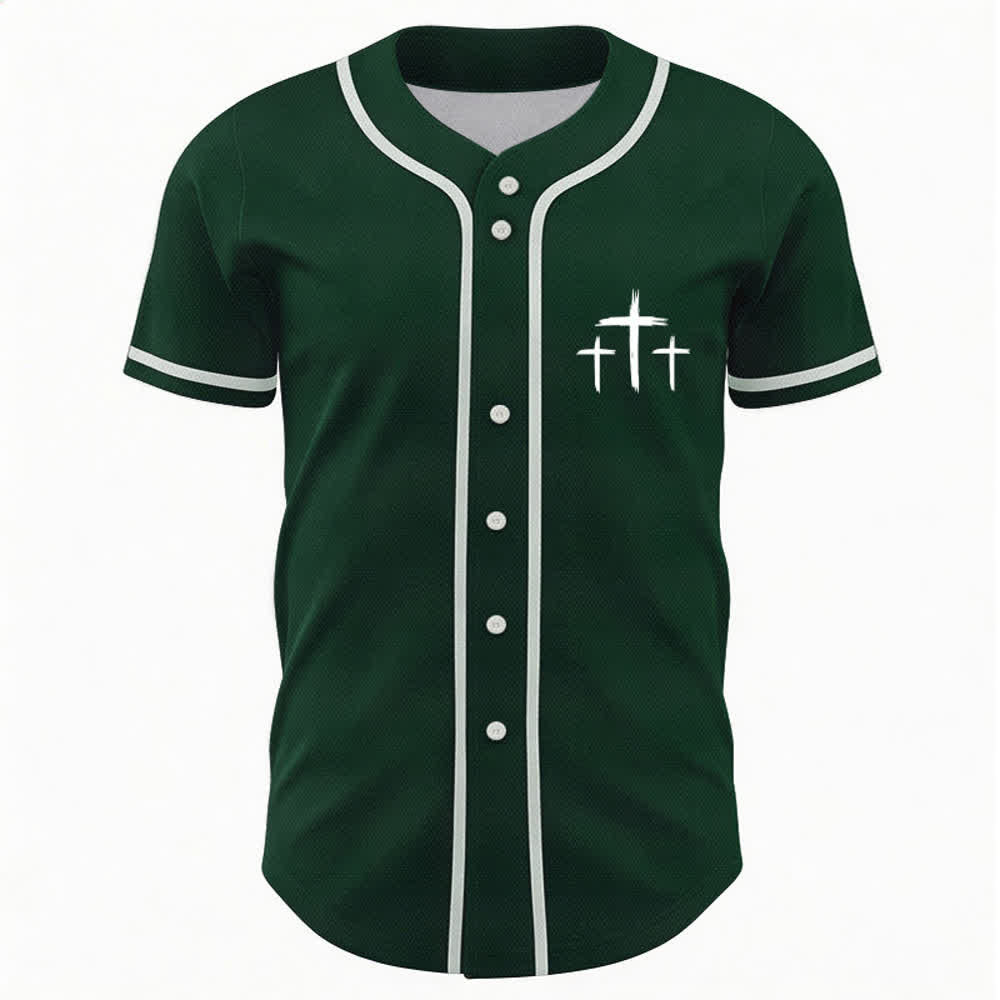 Camiseta de béisbol con ribete de contraste "Fe sobre el miedo" de Christianartworkshop - image 37