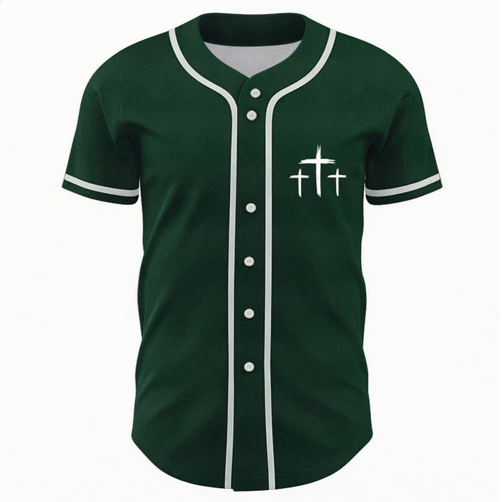 Camiseta de béisbol con ribete de contraste "Fe sobre el miedo" de Christianartworkshop - image 37