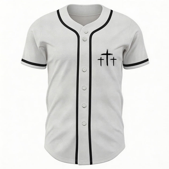 Camiseta de béisbol con ribete de contraste "Fe sobre el miedo" de Christianartworkshop - image 30