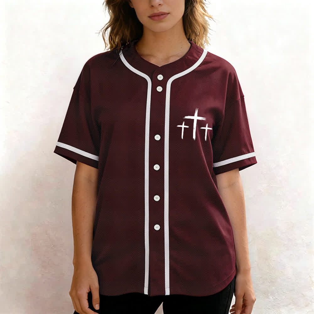 Camiseta de béisbol con ribete de contraste "Fe sobre el miedo" de Christianartworkshop - image 25