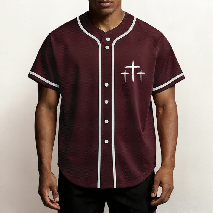 Camiseta de béisbol con ribete de contraste "Fe sobre el miedo" de Christianartworkshop - image 27