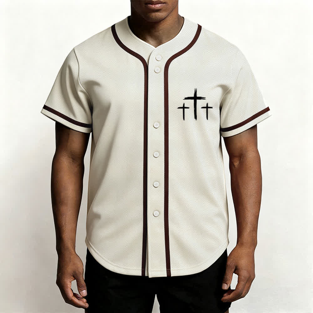 Camiseta de béisbol con ribete de contraste "Fe sobre el miedo" de Christianartworkshop - image 20