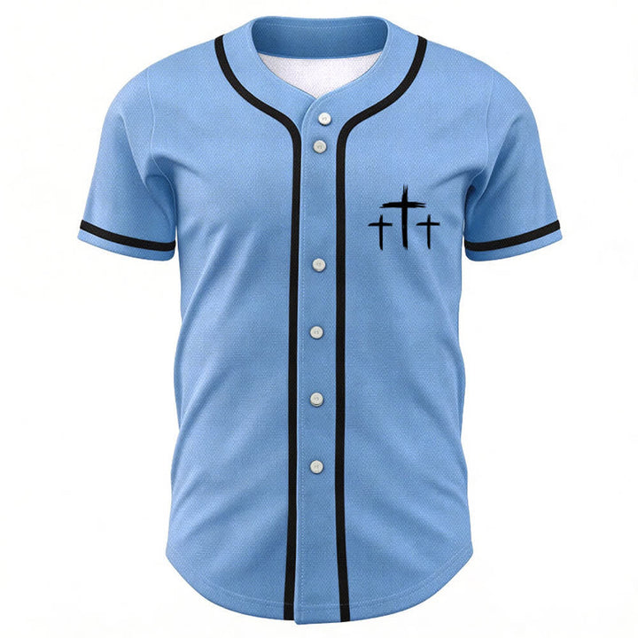 Camiseta de béisbol con ribete de contraste "Fe sobre el miedo" de Christianartworkshop - image 51