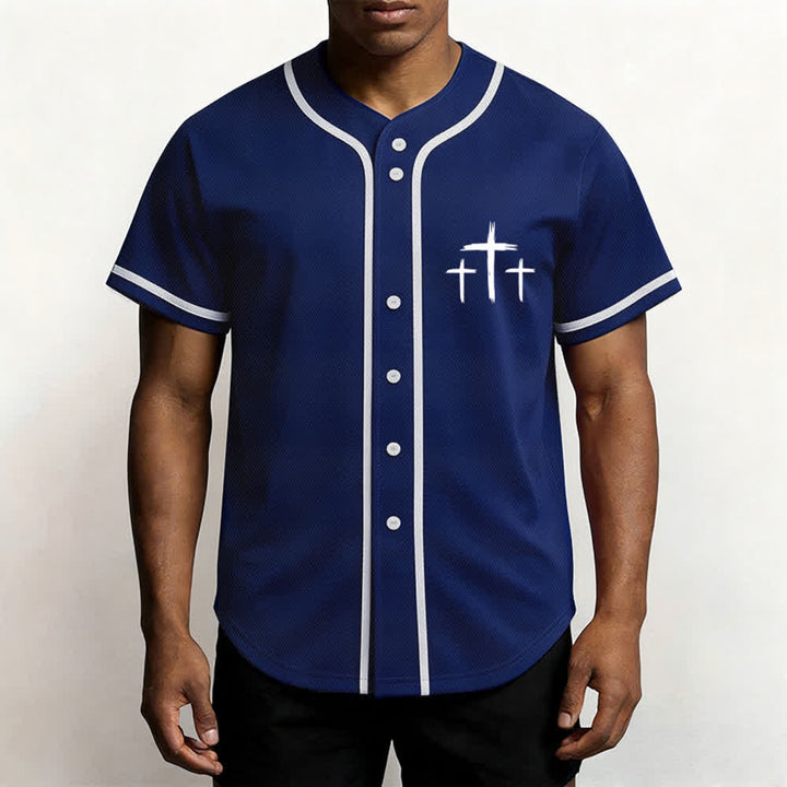 Camiseta de béisbol con ribete de contraste "Fe sobre el miedo" de Christianartworkshop - image 6