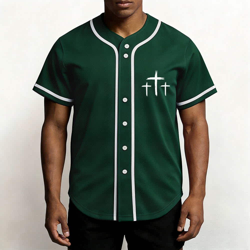 Camiseta de béisbol con ribete de contraste "Fe sobre el miedo" de Christianartworkshop - image 41