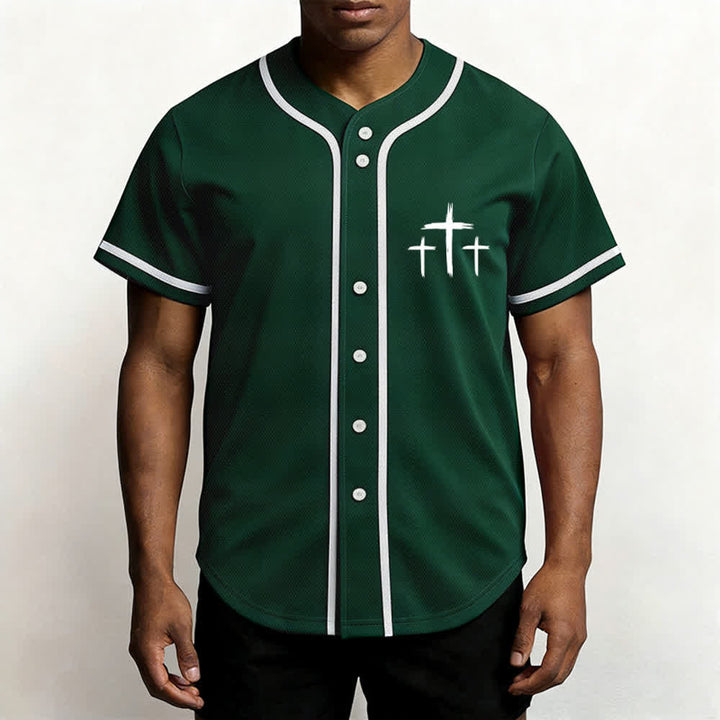 Camiseta de béisbol con ribete de contraste "Fe sobre el miedo" de Christianartworkshop - image 41