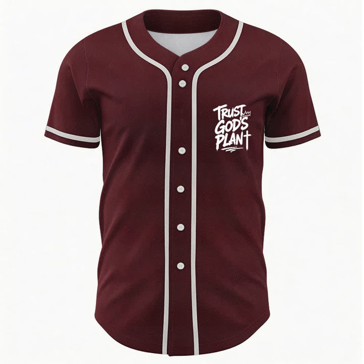Camiseta de béisbol con botones "Confía en el plan de Dios" de Christianartworkshop - image 9