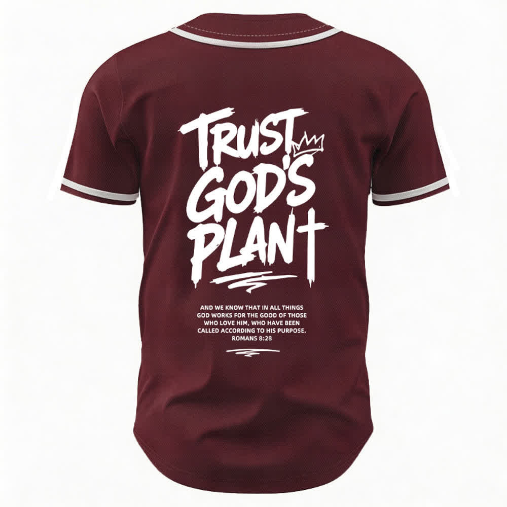 Camiseta de béisbol con botones "Confía en el plan de Dios" de Christianartworkshop - image 8