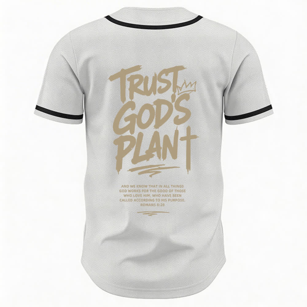 Camiseta de béisbol con botones "Confía en el plan de Dios" de Christianartworkshop - image 29