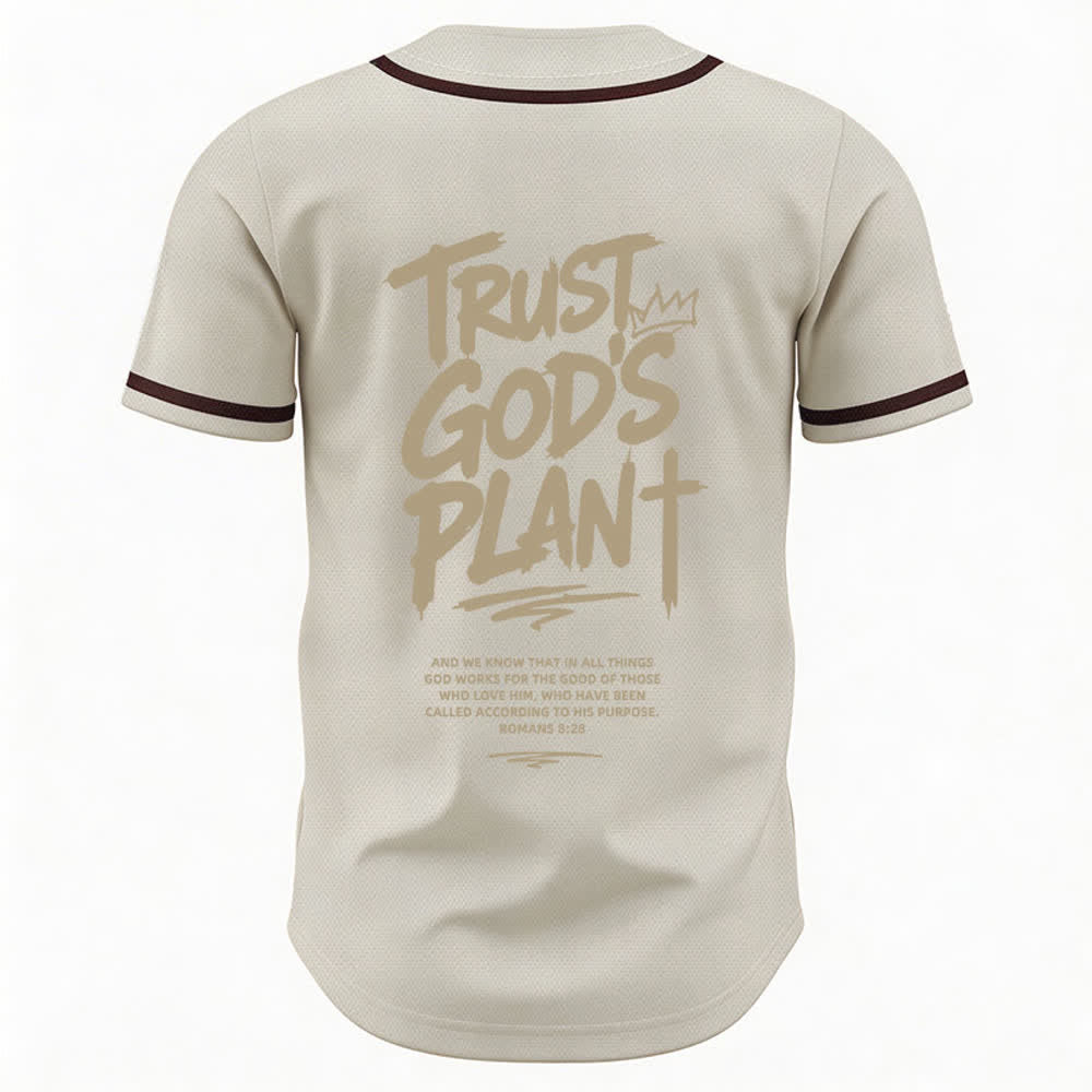Camiseta de béisbol con botones "Confía en el plan de Dios" de Christianartworkshop - image 22