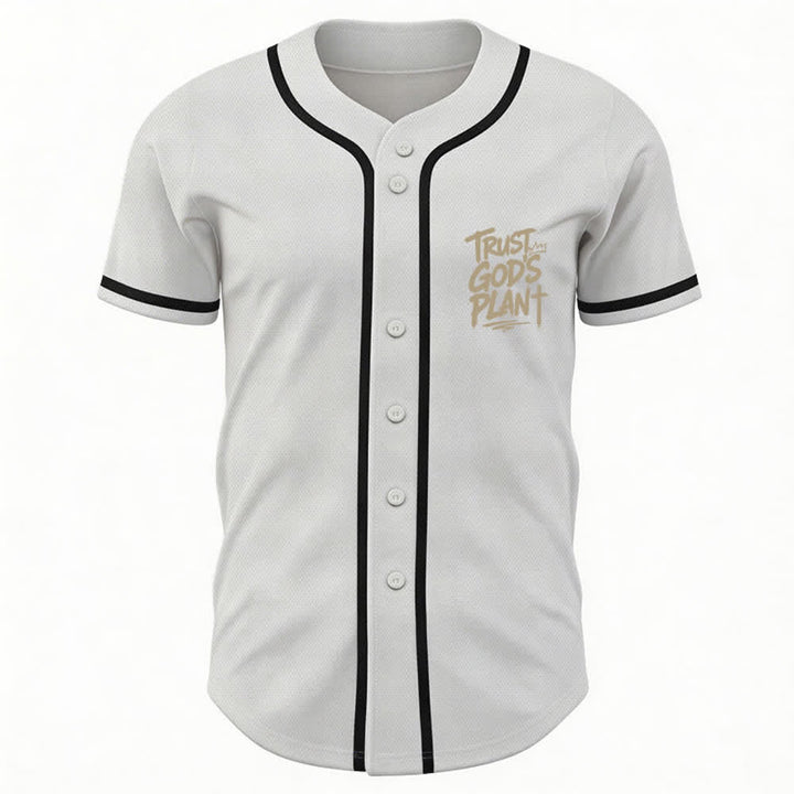 Camiseta de béisbol con botones "Confía en el plan de Dios" de Christianartworkshop - image 30