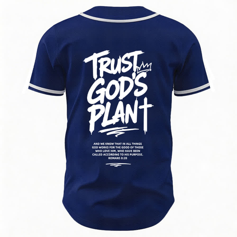 Camiseta de béisbol con botones "Confía en el plan de Dios" de Christianartworkshop - image 36