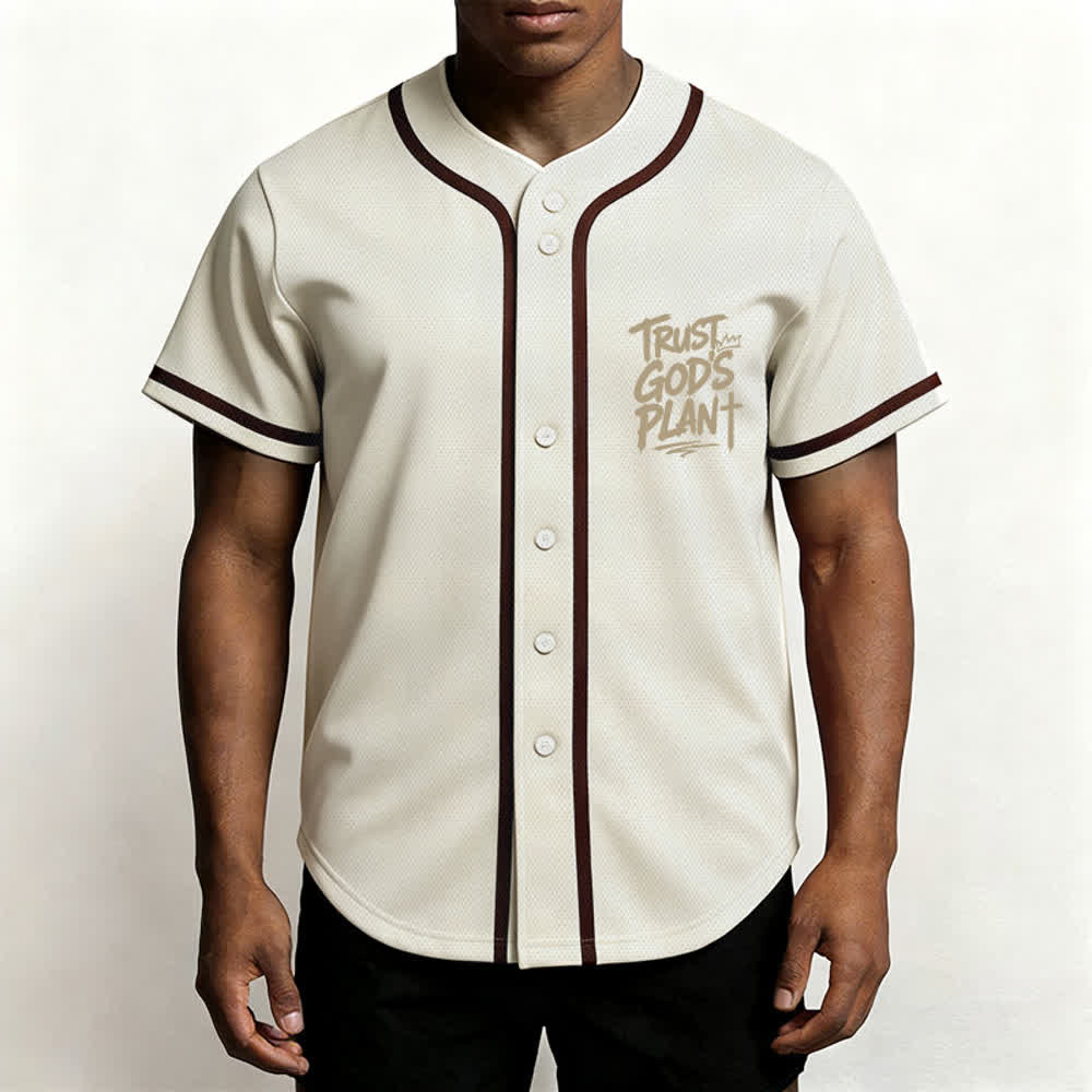 Camiseta de béisbol con botones "Confía en el plan de Dios" de Christianartworkshop - image 27