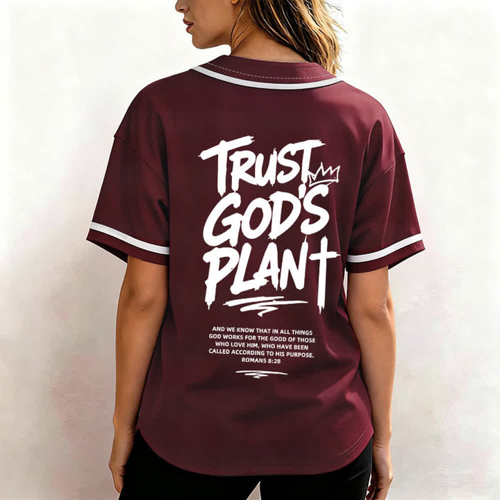 Camiseta de béisbol con botones "Confía en el plan de Dios" de Christianartworkshop - image 10