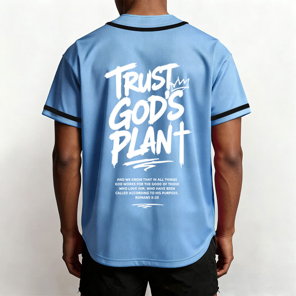 Camiseta de béisbol con botones "Confía en el plan de Dios" de Christianartworkshop - image 54