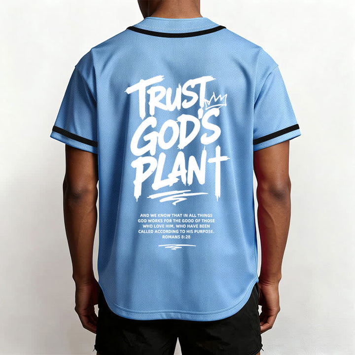 Camiseta de béisbol con botones "Confía en el plan de Dios" de Christianartworkshop - image 54