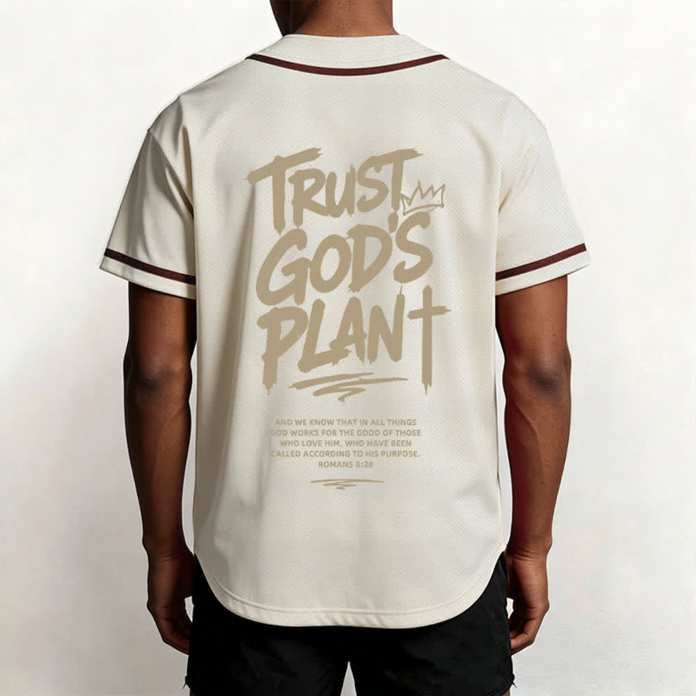 Camiseta de béisbol con botones "Confía en el plan de Dios" de Christianartworkshop - image 26