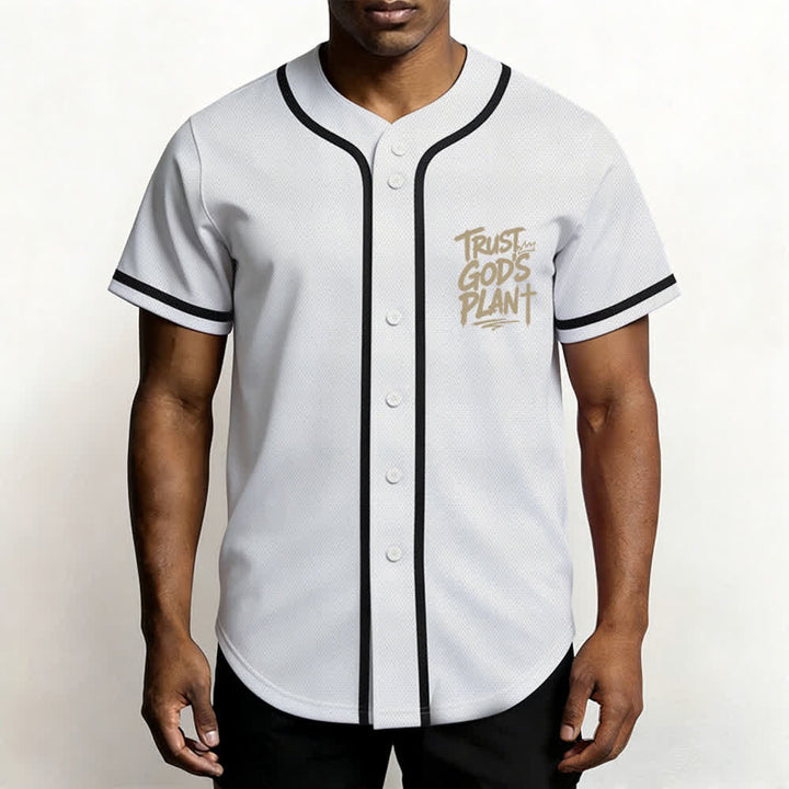 Camiseta de béisbol con botones "Confía en el plan de Dios" de Christianartworkshop - image 34
