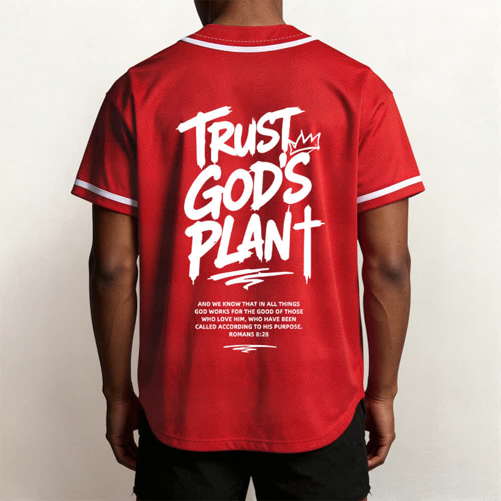 Camiseta de béisbol con botones "Confía en el plan de Dios" de Christianartworkshop - image 47