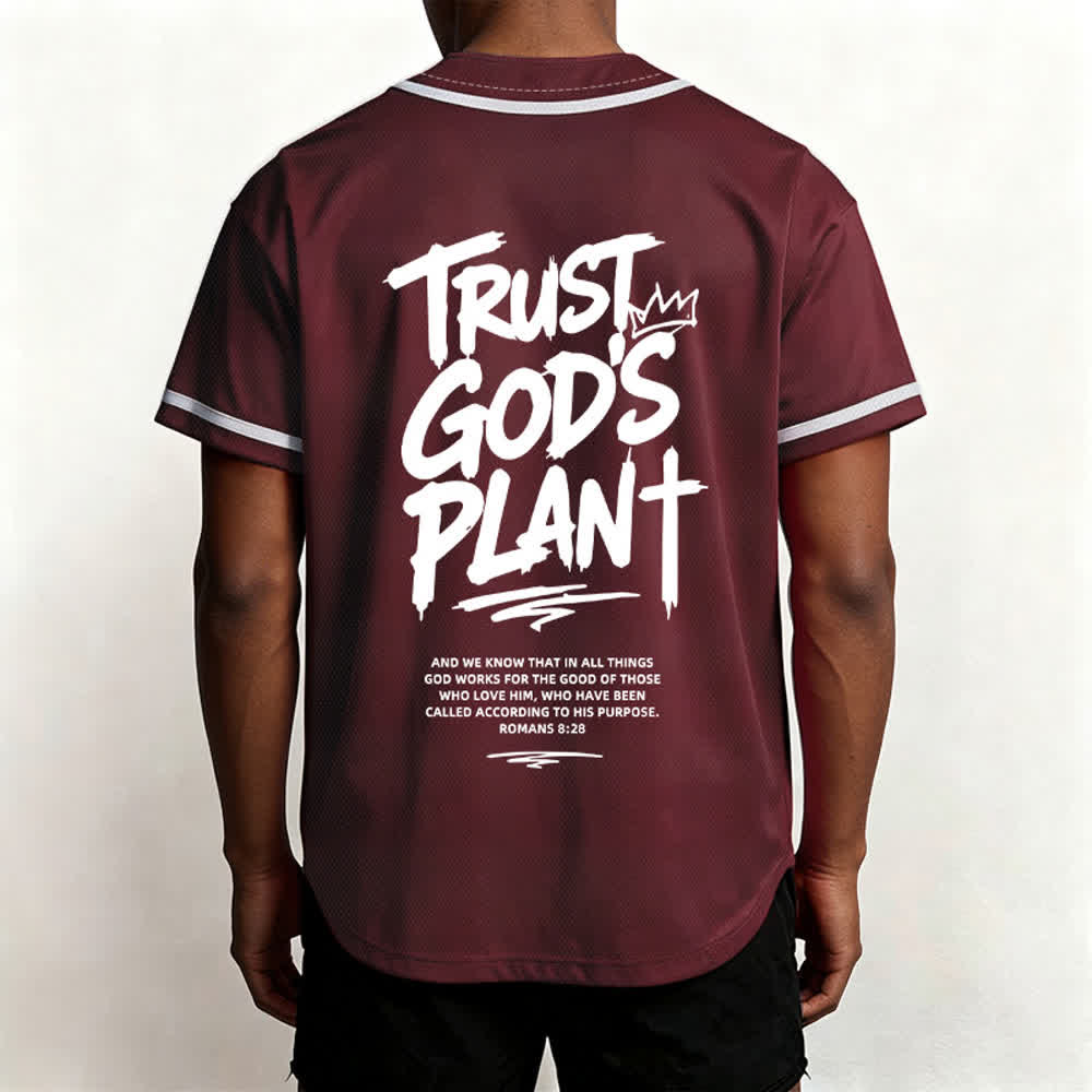 Camiseta de béisbol con botones "Confía en el plan de Dios" de Christianartworkshop - image 12