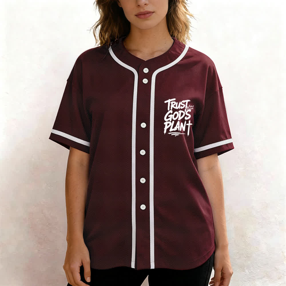 Camiseta de béisbol con botones "Confía en el plan de Dios" de Christianartworkshop - image 11