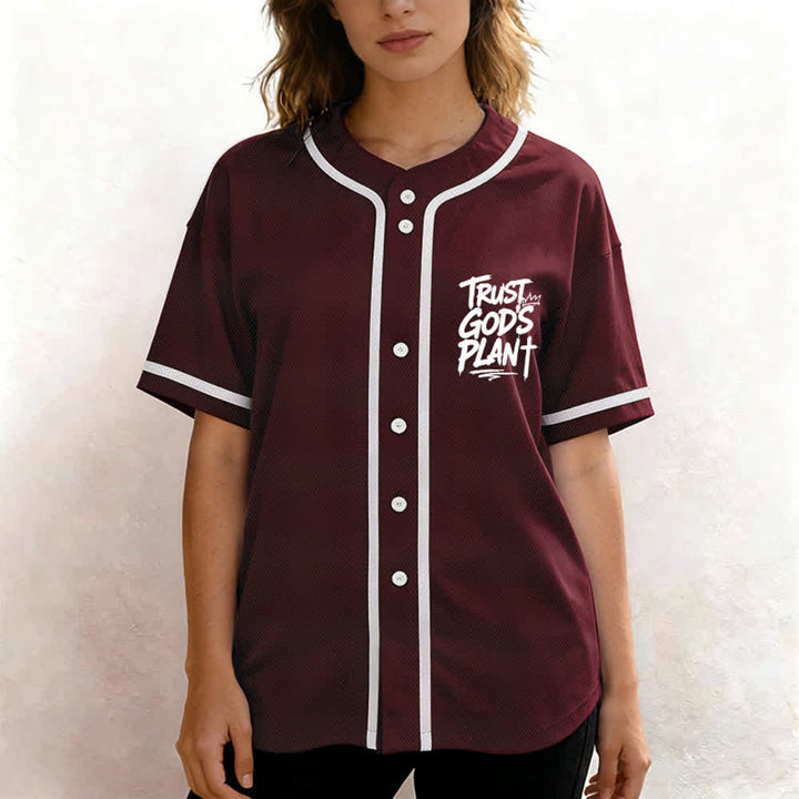 Camiseta de béisbol con botones "Confía en el plan de Dios" de Christianartworkshop - image 11