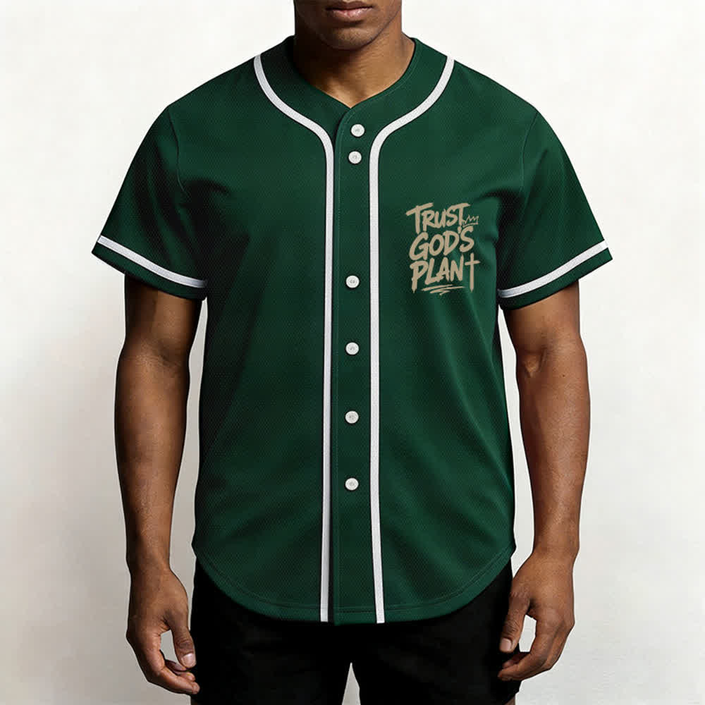 Christianartworkshop Camiseta de béisbol con botones de malla "Confía en el plan de Dios" - image 20